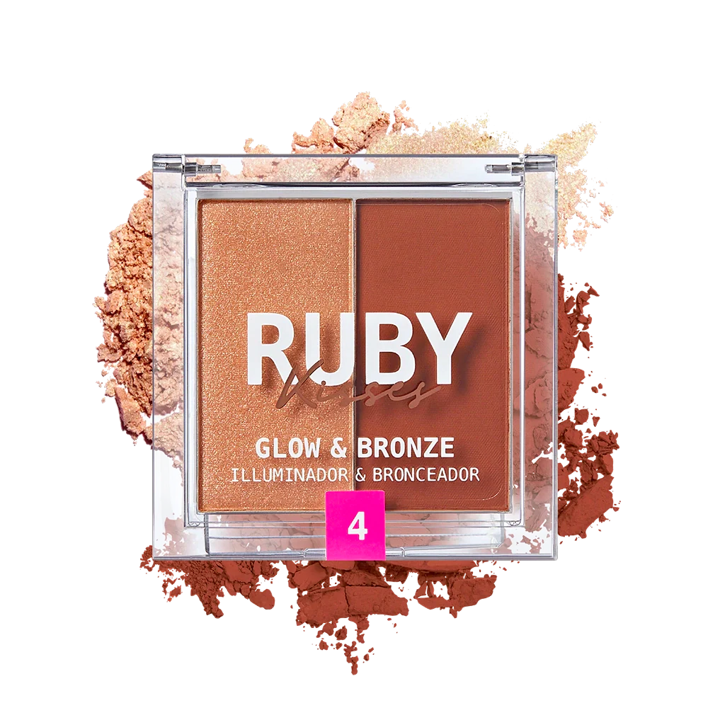 Ruby Kisses Glow & Bronze Highlighter Bronzer Duo - Image 4