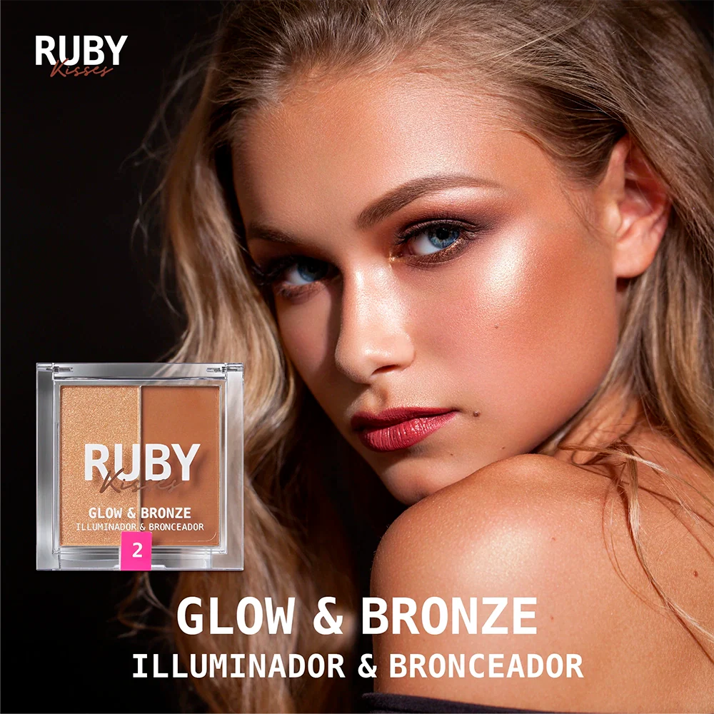 Ruby Kisses Glow & Bronze Highlighter Bronzer Duo - Image 6