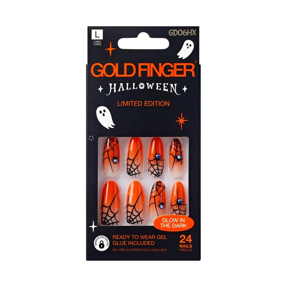 Gold Finger Glow In The Dark Halloween Glue-On Nails - Image 18
