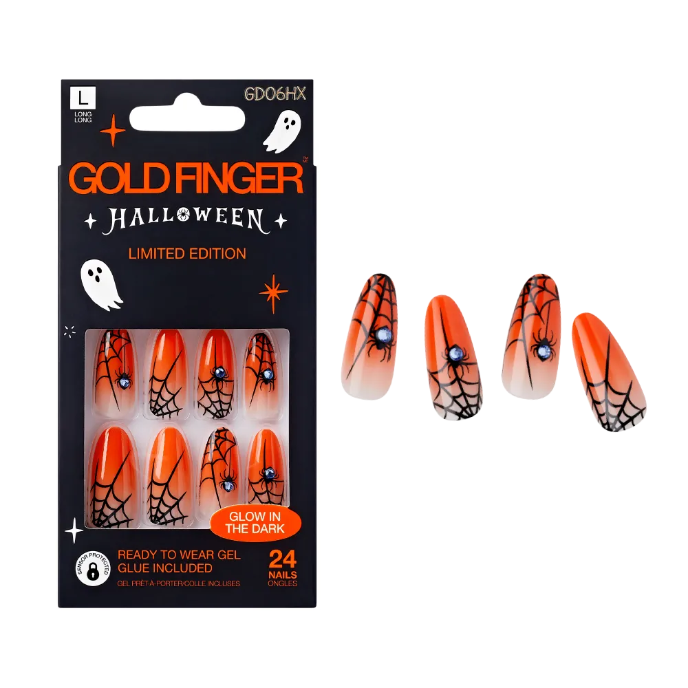 Gold Finger Glow In The Dark Halloween Glue-On Nails - Image 20