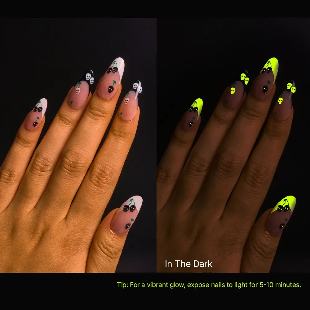 Gold Finger Glow In The Dark Halloween Glue-On Nails - Image 22