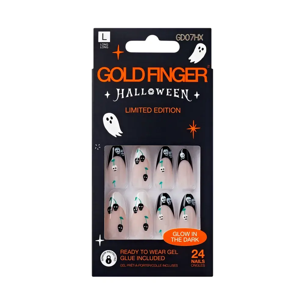 Gold Finger Glow In The Dark Halloween Glue-On Nails - Image 28