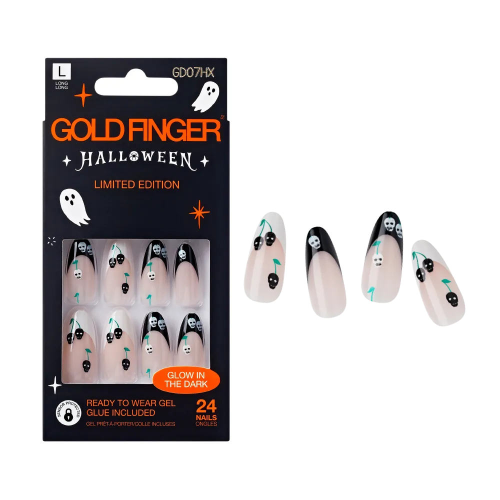 Gold Finger Glow In The Dark Halloween Glue-On Nails - Image 30