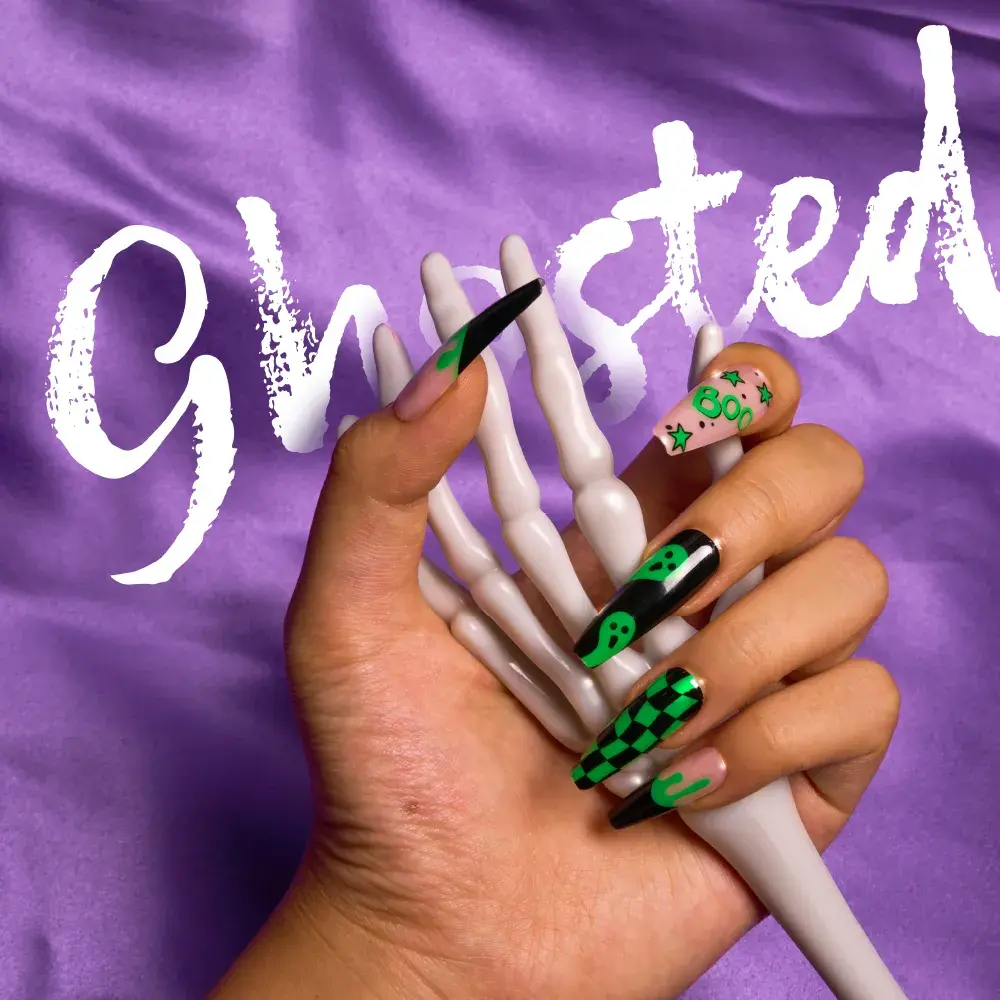 Gold Finger Glow In The Dark Halloween Glue-On Nails - Image 31