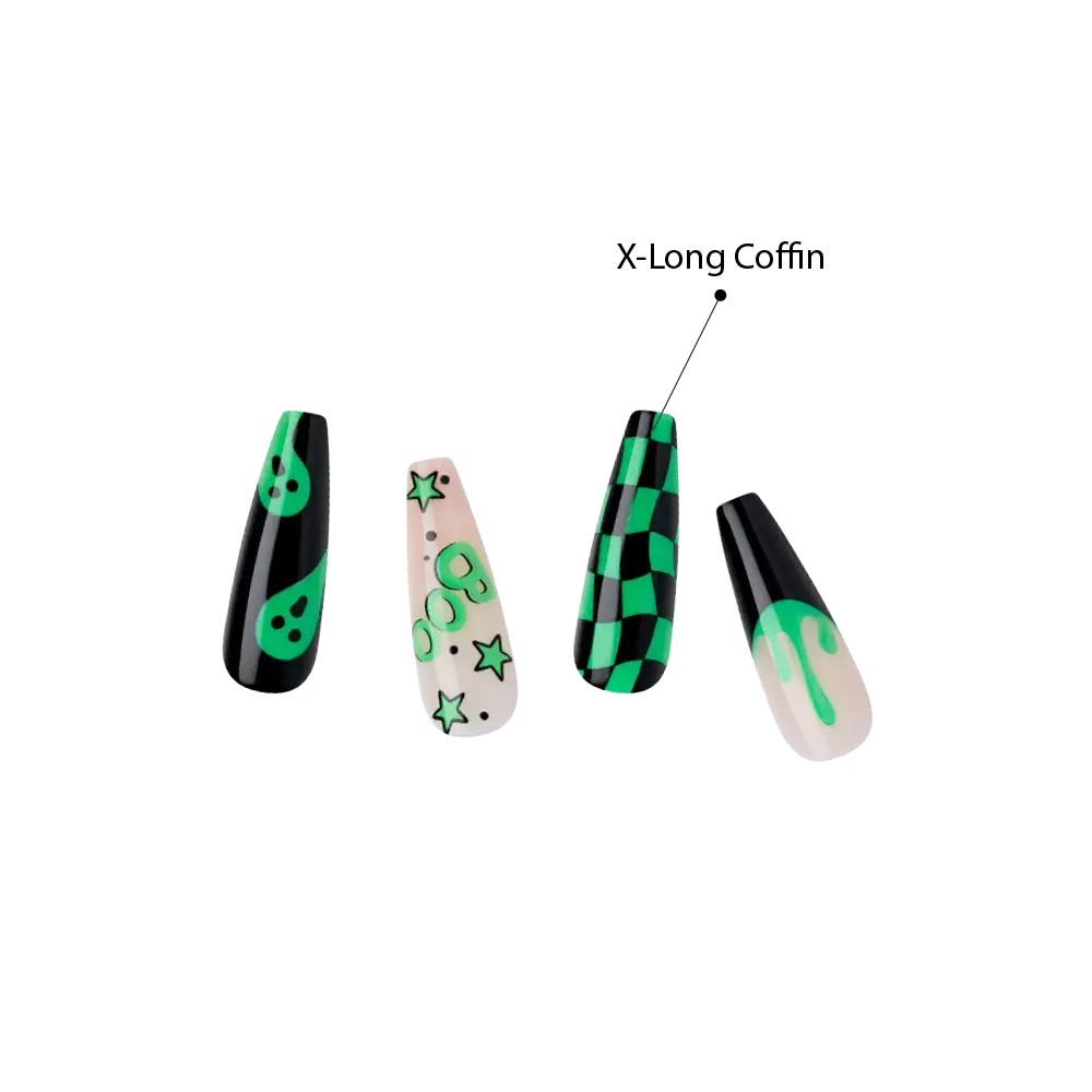 Gold Finger Glow In The Dark Halloween Glue-On Nails - Image 34