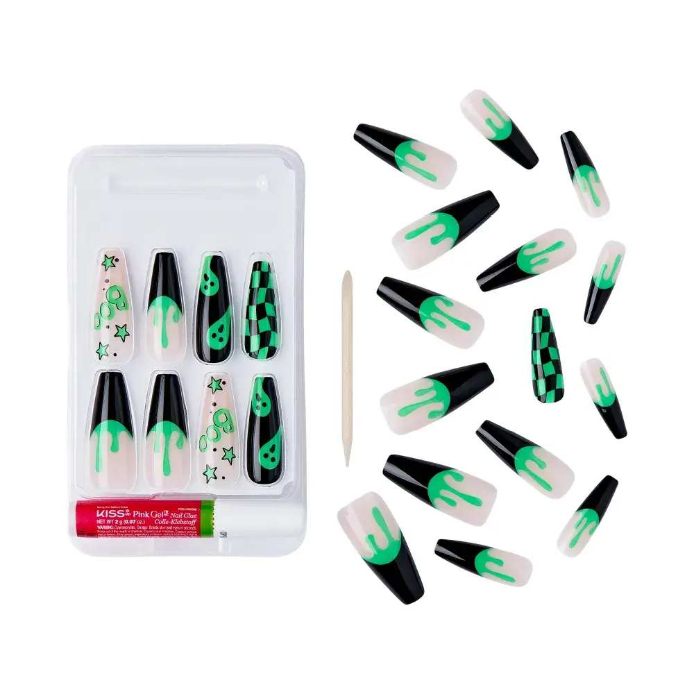 Gold Finger Glow In The Dark Halloween Glue-On Nails - Image 35