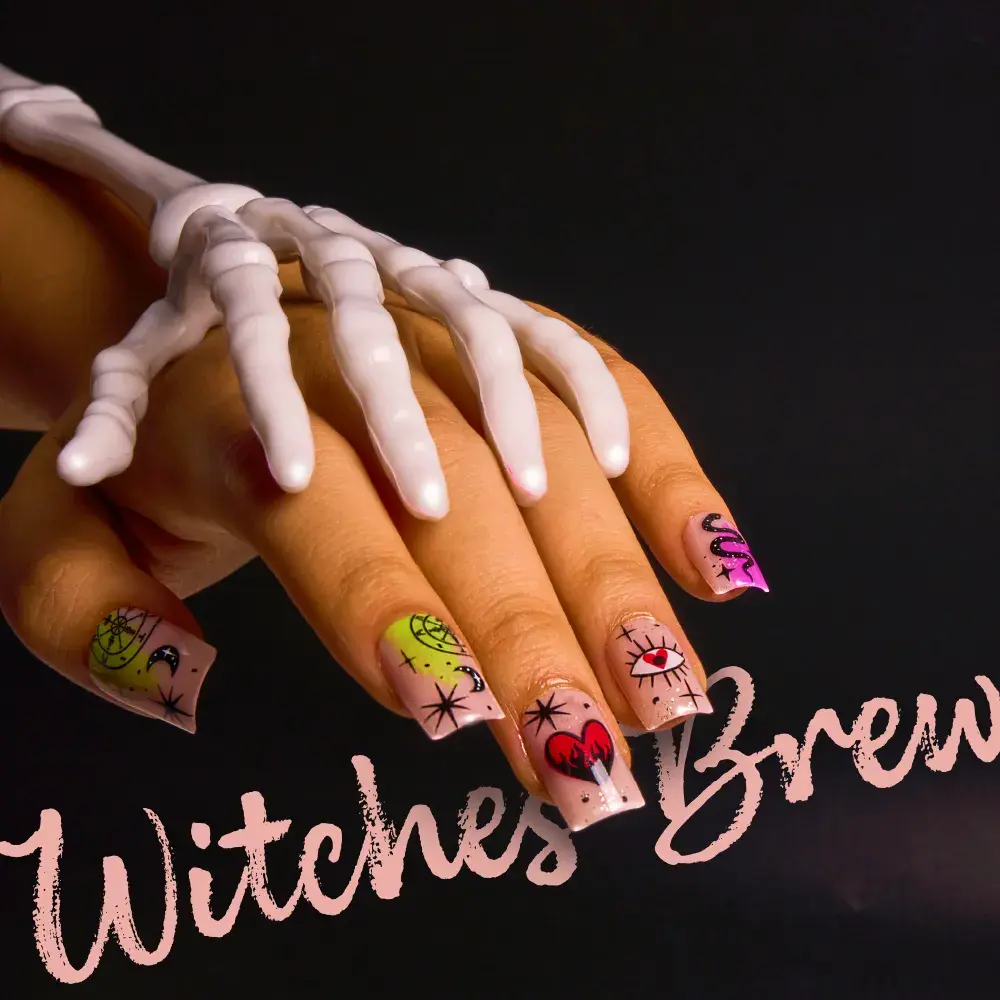 Gold Finger Glow In The Dark Halloween Glue-On Nails - Image 41
