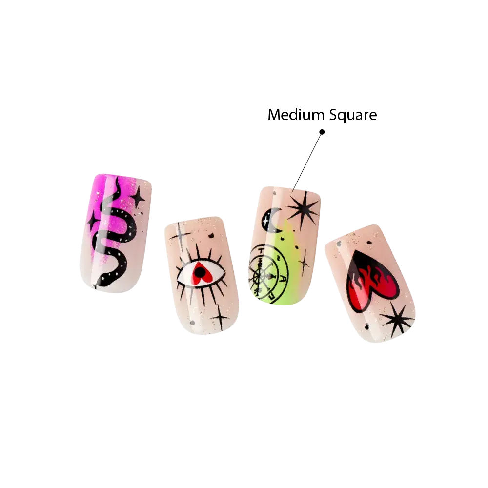 Gold Finger Glow In The Dark Halloween Glue-On Nails - Image 44