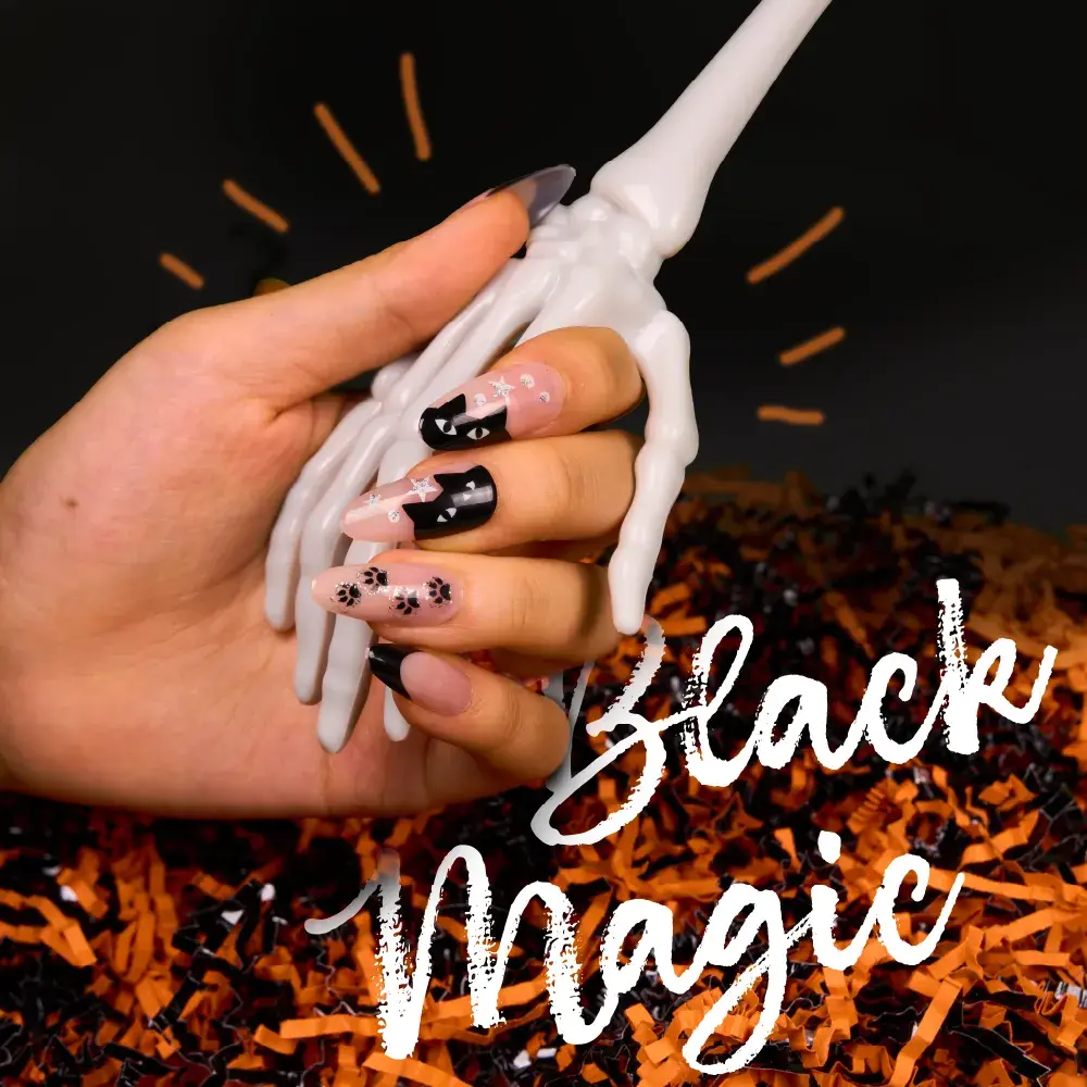 Gold Finger Glow In The Dark Halloween Glue-On Nails - Image 61