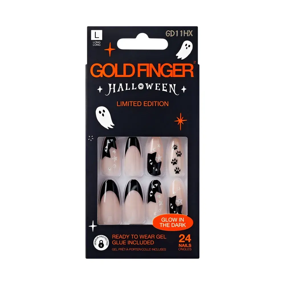 Gold Finger Glow In The Dark Halloween Glue-On Nails - Image 67