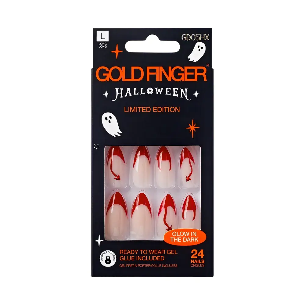 Gold Finger Glow In The Dark Halloween Glue-On Nails - Image 9