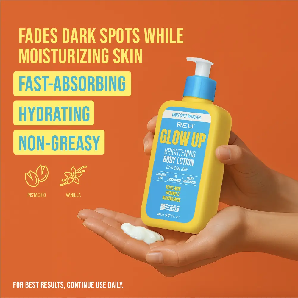 RED by KISS Glow Up Brightening Body Lotion with Kojic Acid, Vitamin C & Niacinamide - Image 3