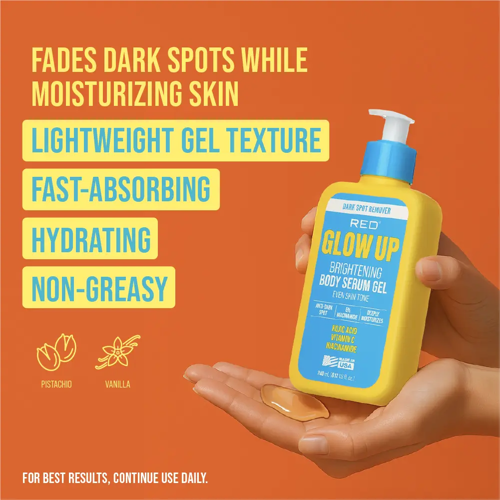 RED by KISS Glow Up Brightening Body Serum Gel with Kojic Acid & Vitamin C - Image 2