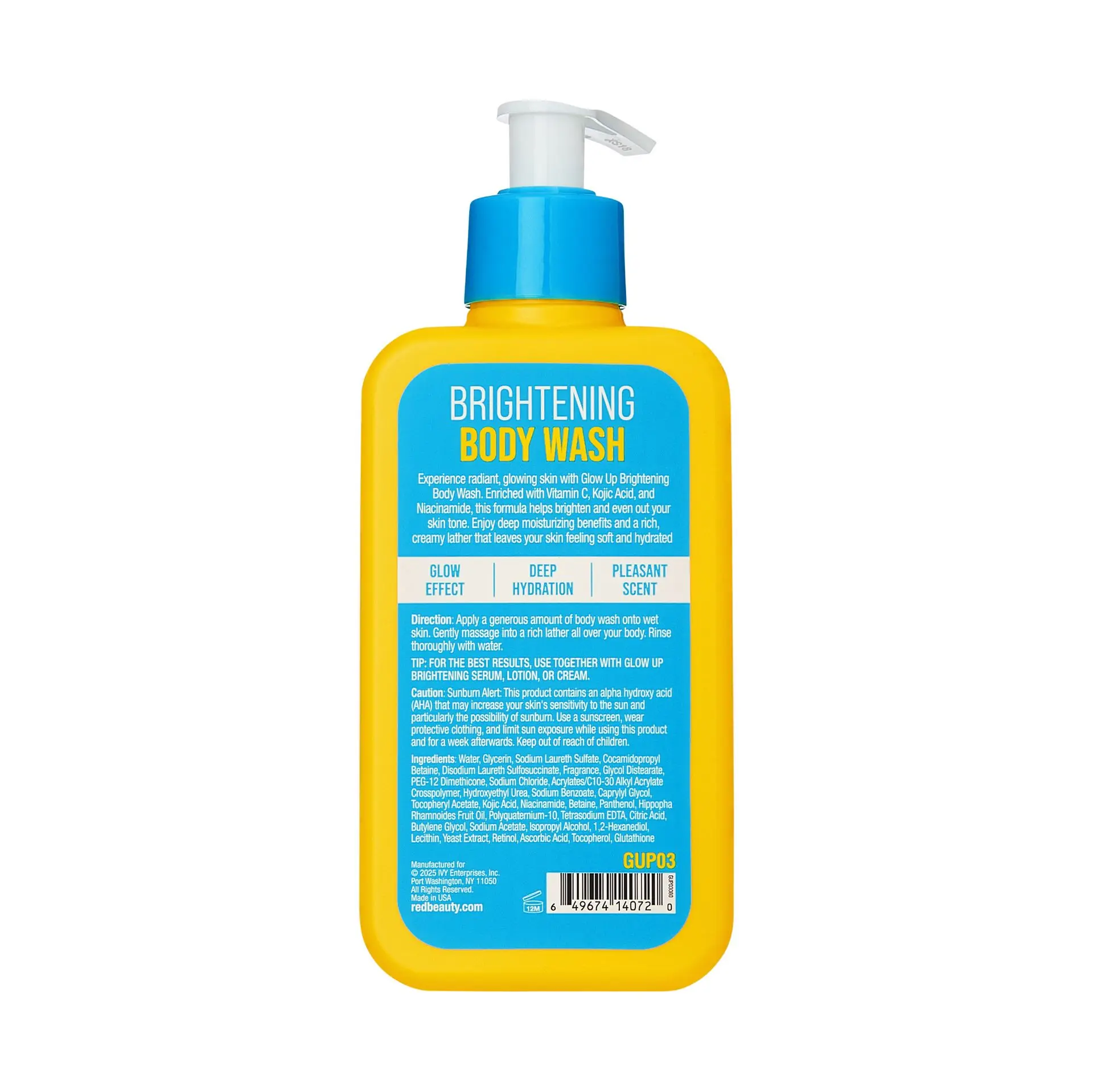 RED by KISS Glow Up Brightening Body Wash with Kojic Acid, Vitamin C & Niacinamide - Image 8