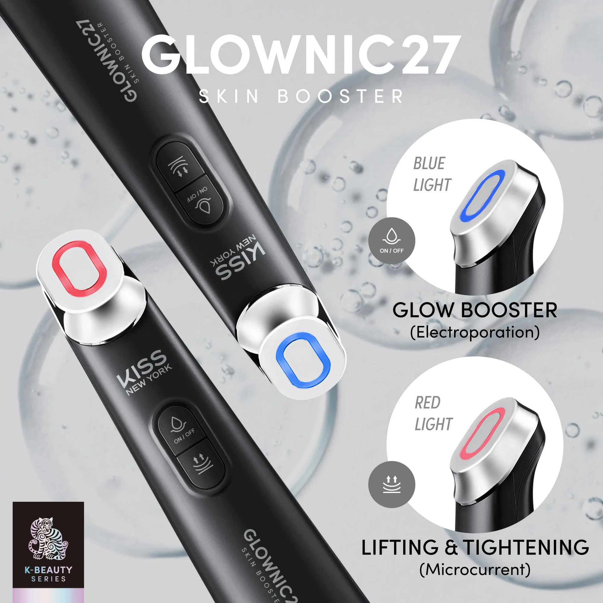 Kiss New York Glownic27 Kit Microcurrent Facial Device with Full Size Vita Serum – Electroporation Facial Skin Booster for Absorption & Firming - Image 13