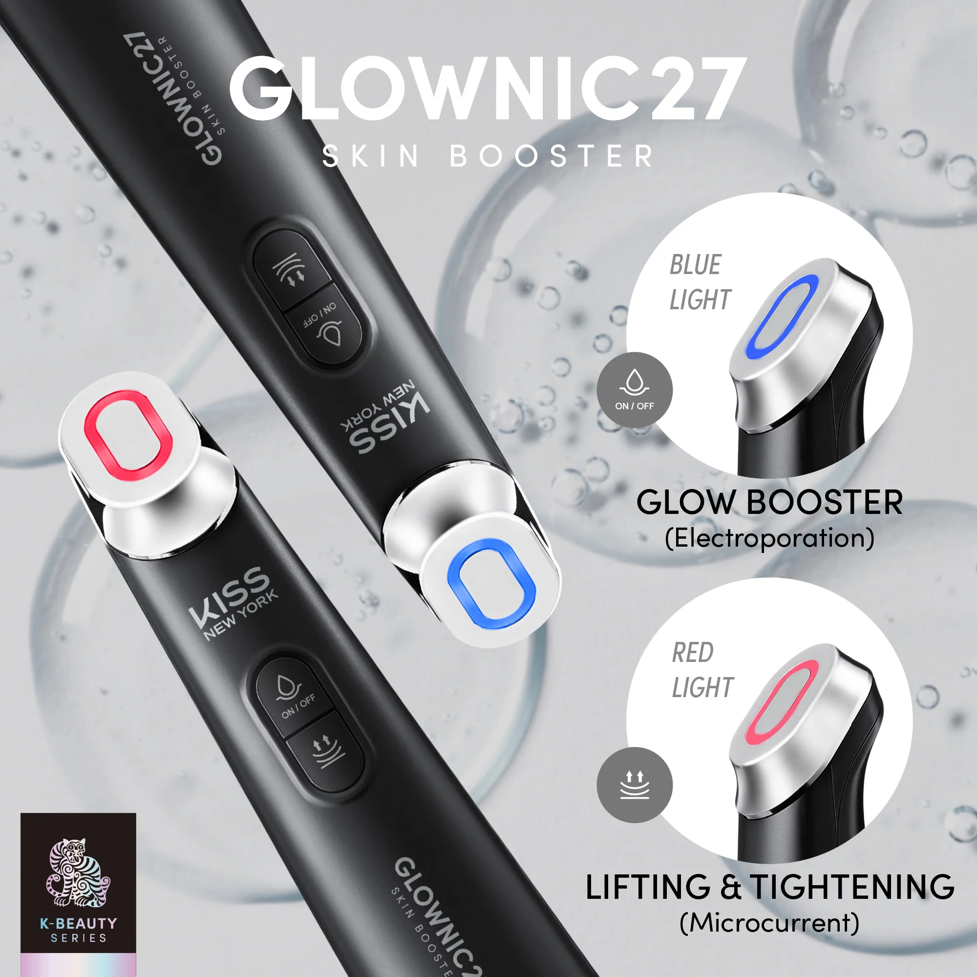 Kiss New York Glownic27 Microcurrent Facial Device – Electroporation Facial Skin Booster for Absorption & Firming - Image 9