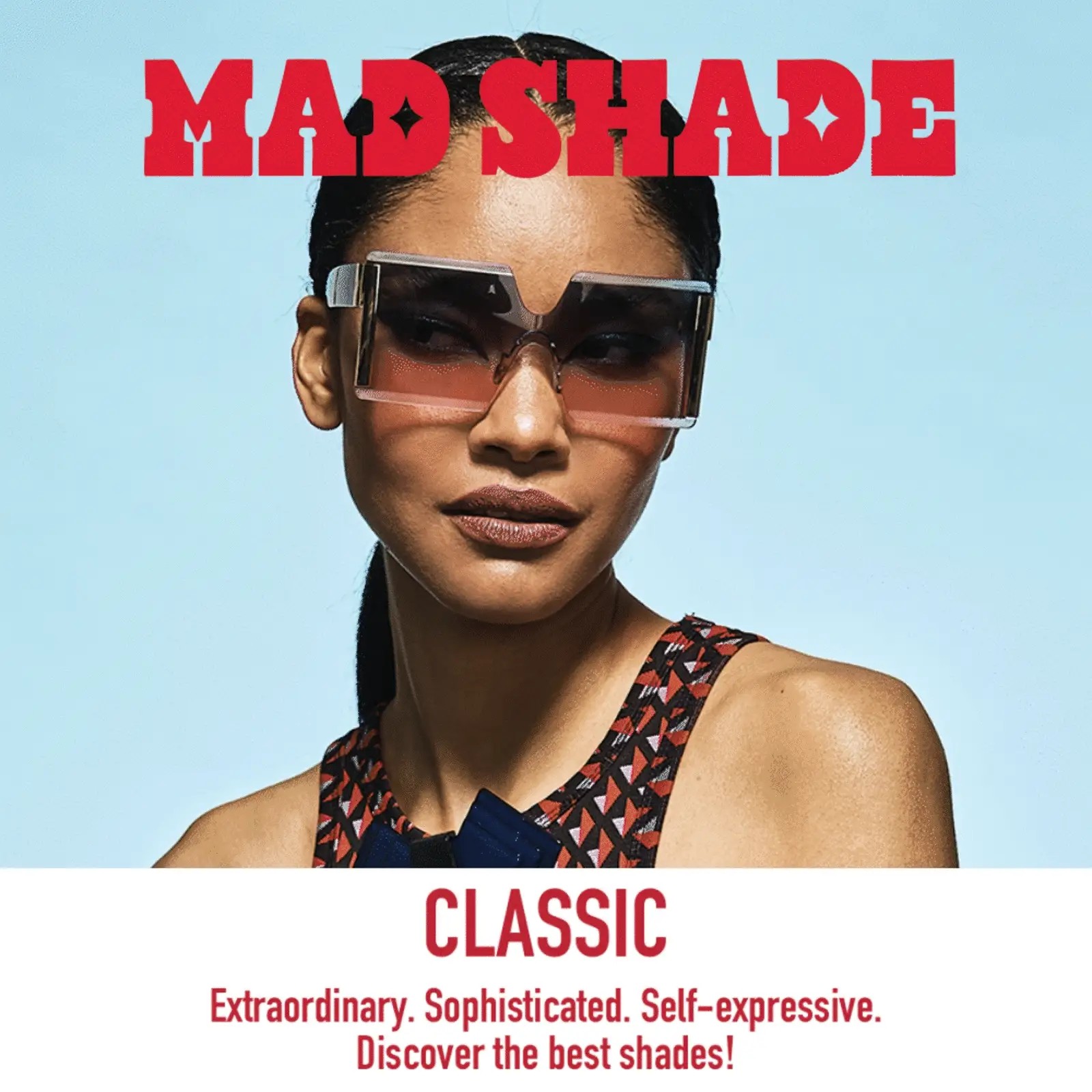 Mad Shade Gold Chain Detail Oversized Classic Square Sunglasses #15 - Image 6