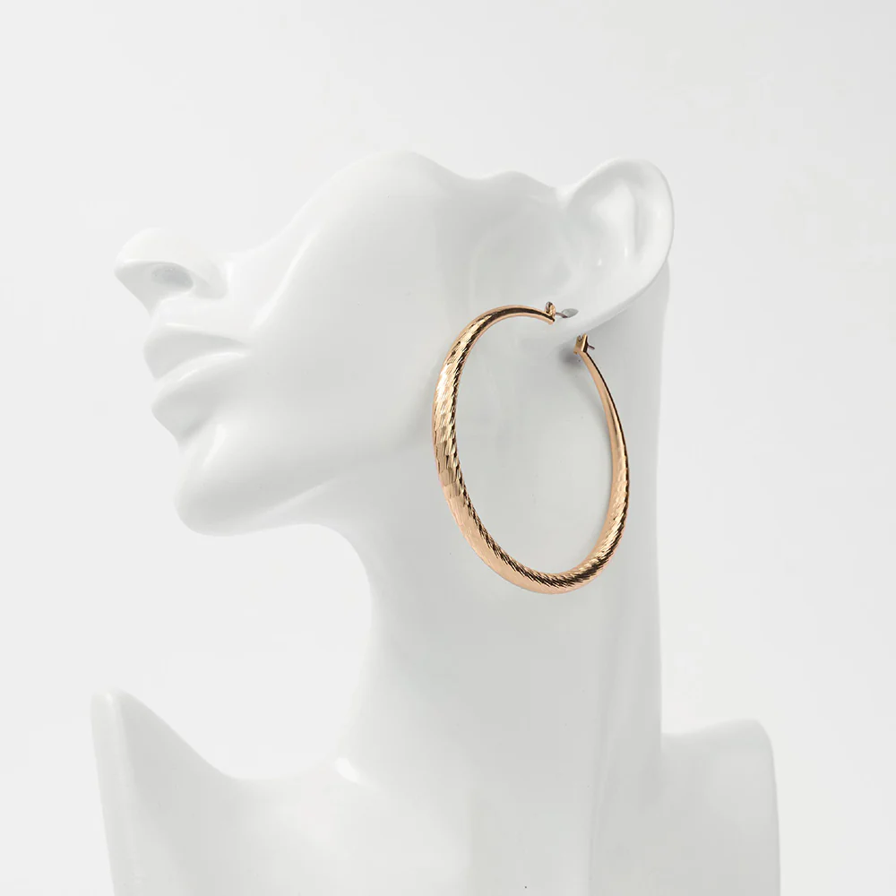RED by KISS Gold Plated Thick Pincatch Hoop Earrings - Image 2