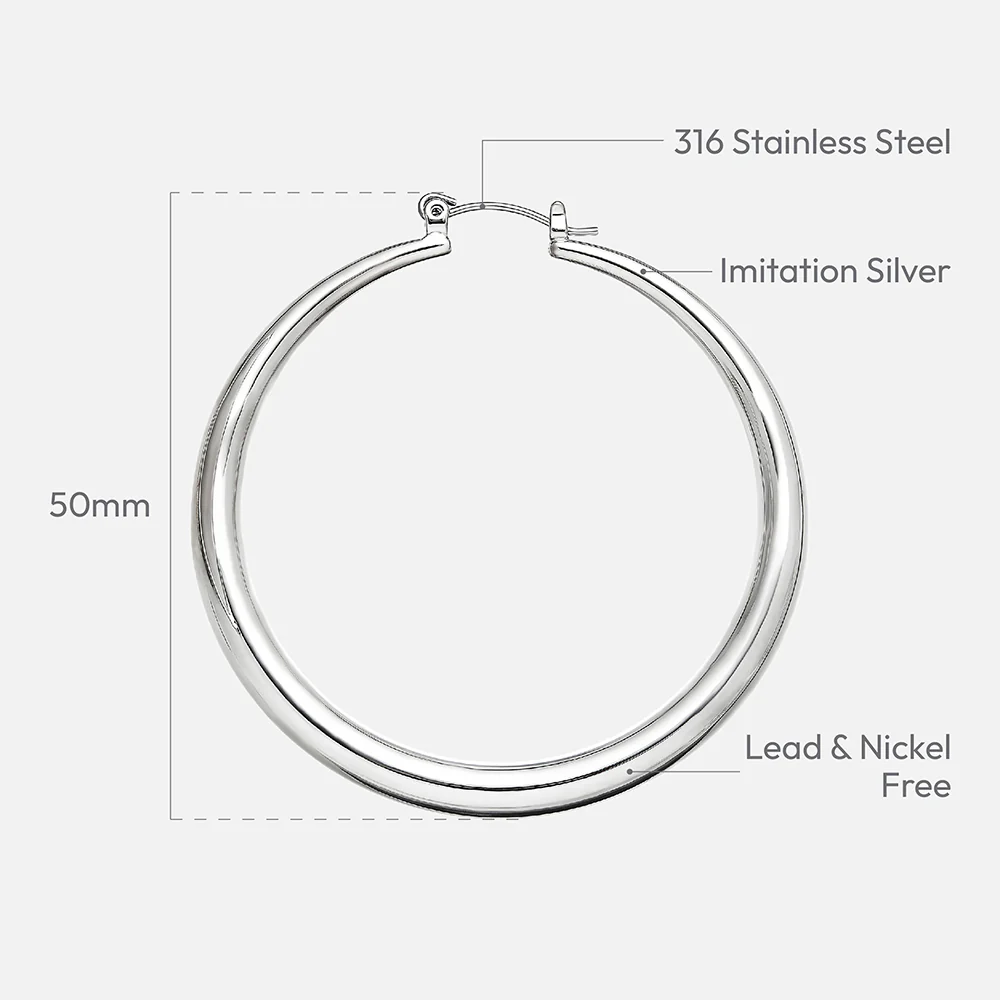 RED by KISS Gold / Silver Plated Hollow Hoop Earrings - Image 10