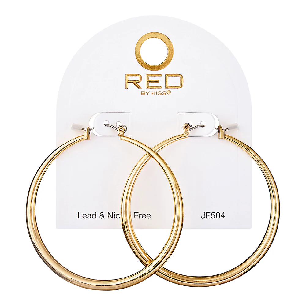RED by KISS Gold / Silver Plated Hollow Hoop Earrings - Image 11
