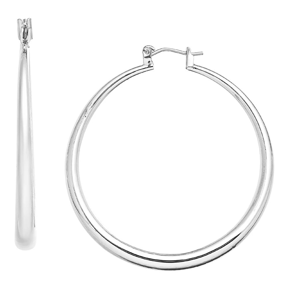 RED by KISS Gold / Silver Plated Hollow Hoop Earrings - Image 2