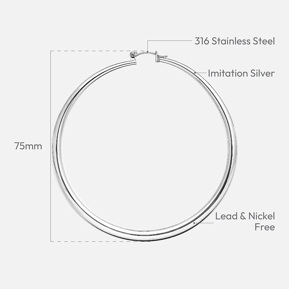 RED by KISS Gold / Silver Plated Hollow Hoop Earrings - Image 48
