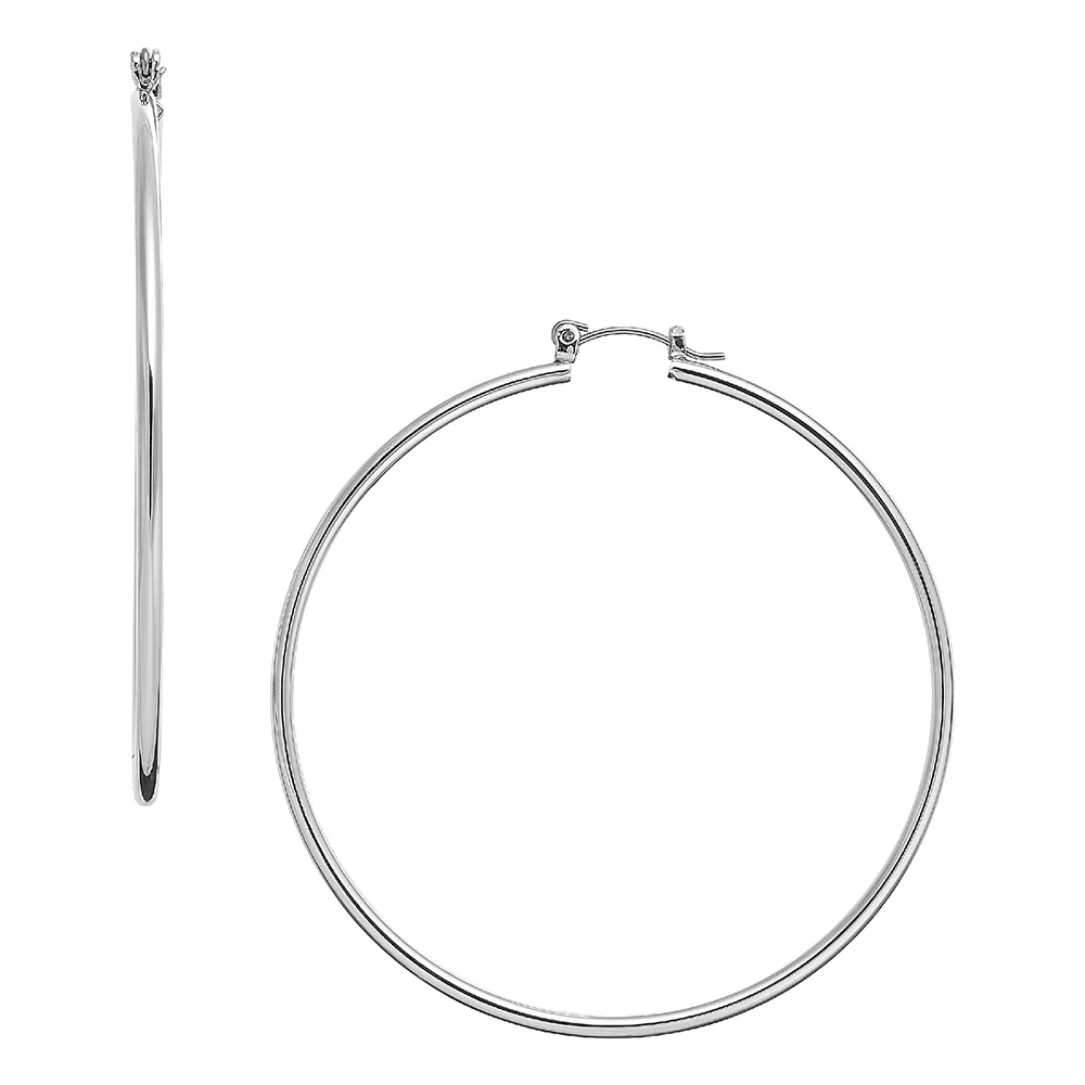 RED by KISS Gold / Silver Plated Pincatch Hoop Earrings - Image 2