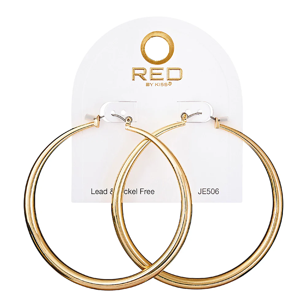RED by KISS Gold / Silver Plated Pincatch Hoop Earrings - Image 54