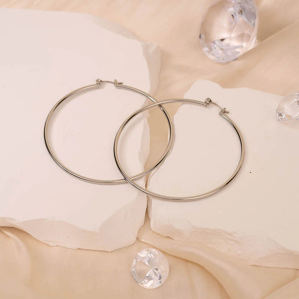 RED by KISS Gold / Silver Plated Pincatch Hoop Earrings - Image 8