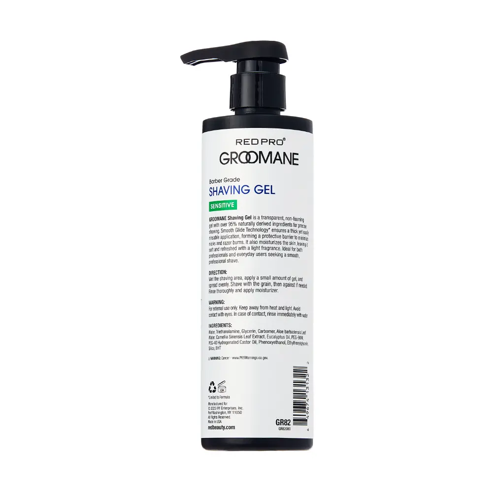 Red PRO Groomane Barber Grade Shaving Gel - Non-Foaming Aloe Vera Gel for Smooth Shave - Image 10