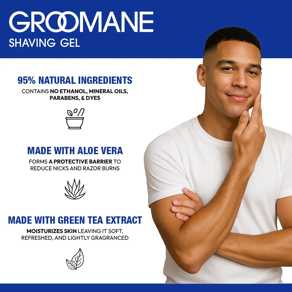Red PRO Groomane Barber Grade Shaving Gel - Non-Foaming Aloe Vera Gel for Smooth Shave - Image 3