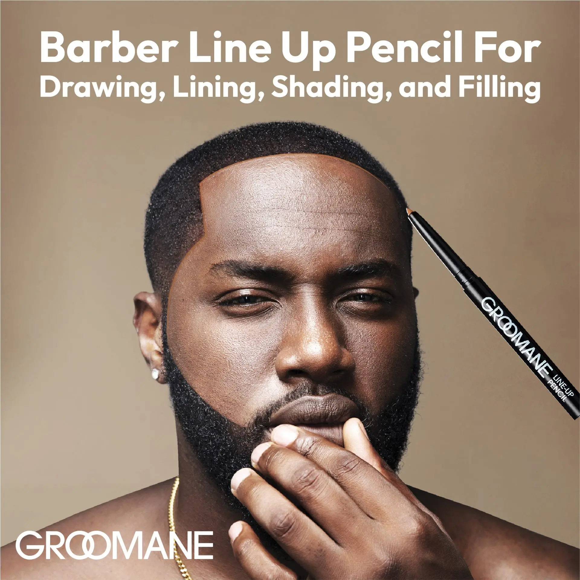Red PRO Groomane Barber Line Up Pencil - Hairline & Eyebrow Grooming Pencil - Image 29