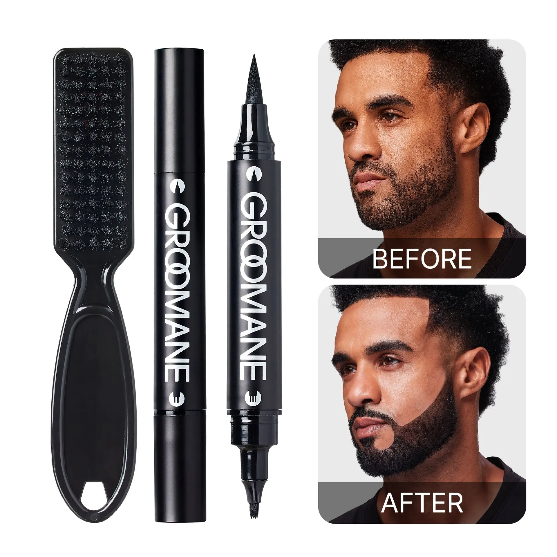 RED by KISS Groomane Beard Filler Pen for Men -  Dual Tip with Blending Brush - Image 12