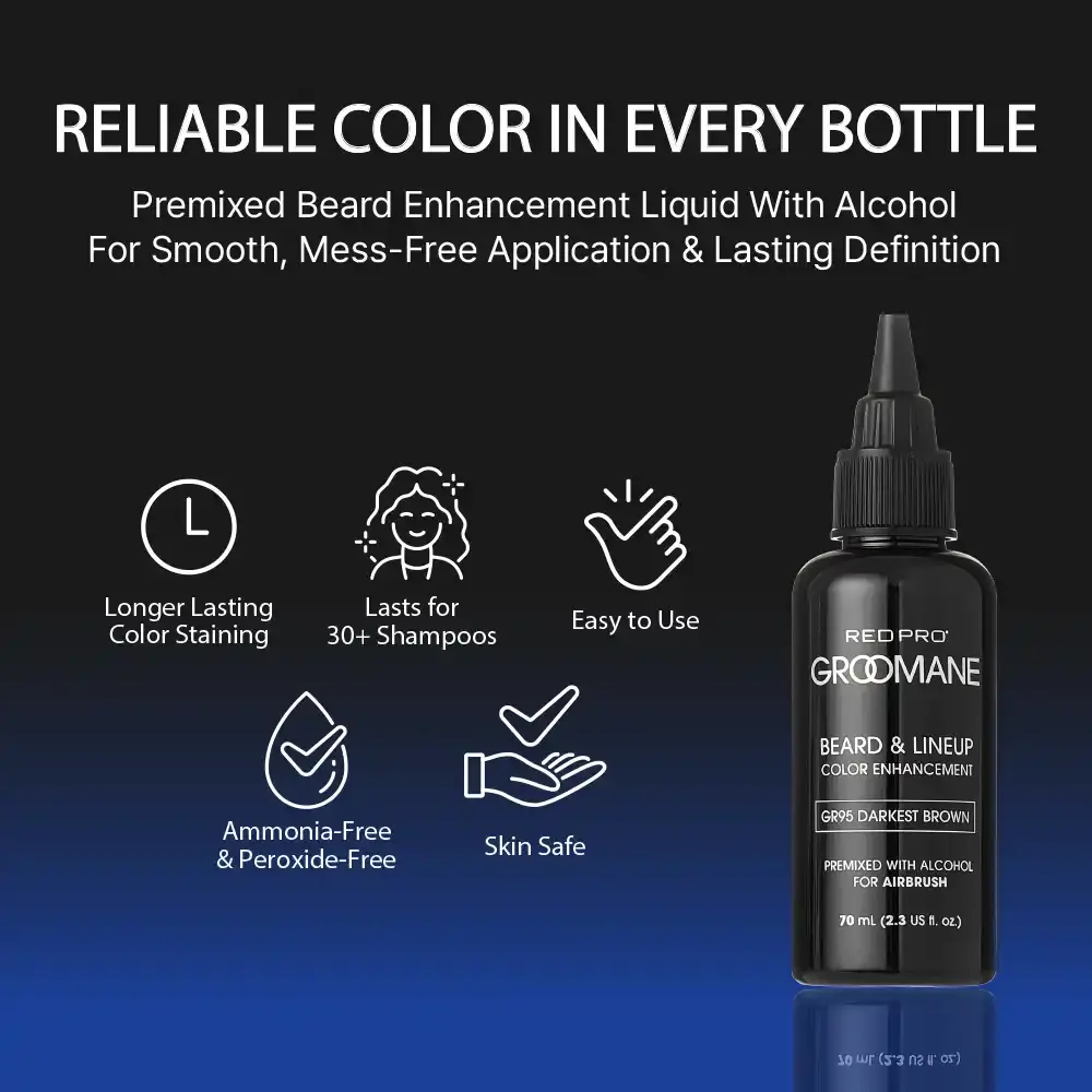 Red PRO Groomane Beard Lineup Color Enhancement – Premixed for Airbrush Use - Image 9