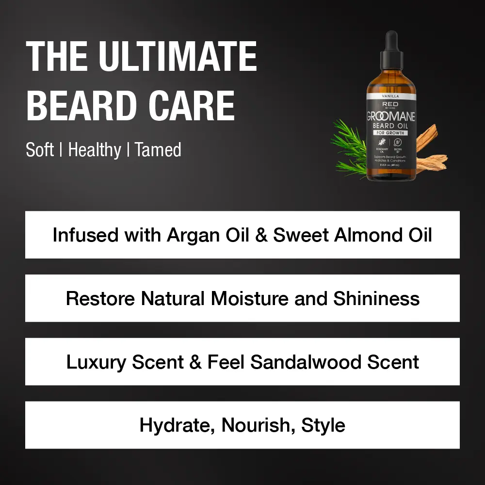 RED by KISS Groomane Beard Oil for Growth – Biotin & Argan Infused - Image 9