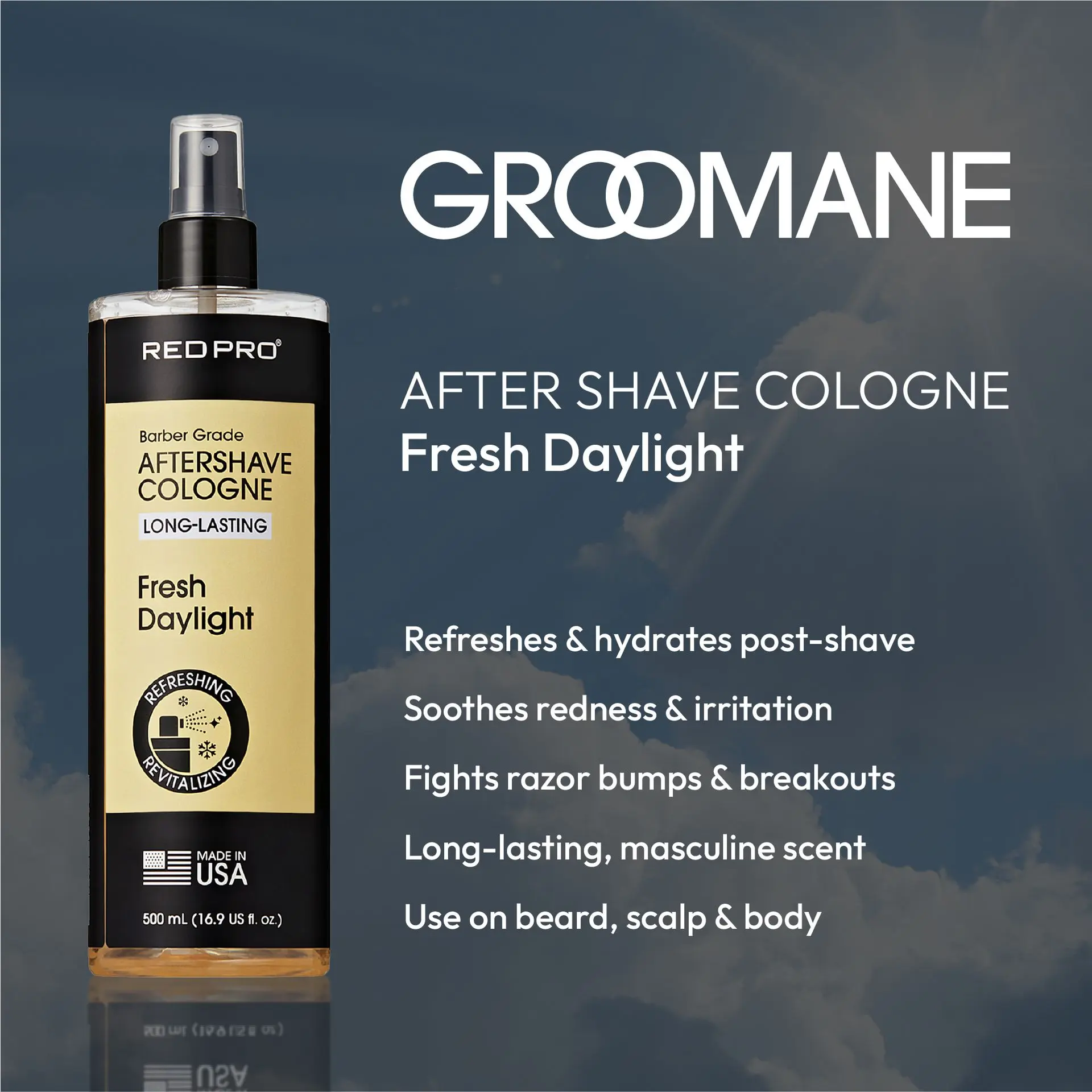 Red PRO Groomane Cooling Aftershave Cologne for Men - Image 82