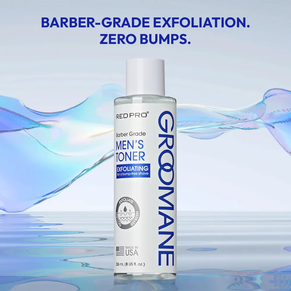 Red PRO Groomane Men’s Exfoliating Toner with Salicylic Acid - Image 5