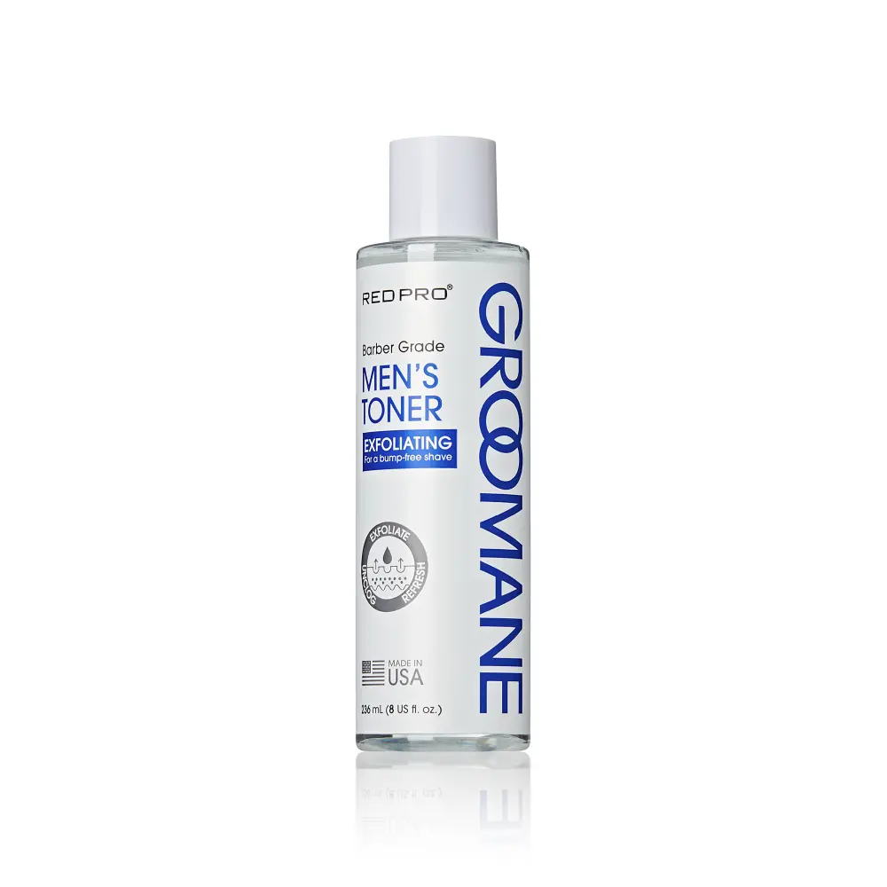 Red PRO Groomane Men’s Exfoliating Toner with Salicylic Acid - Image 6