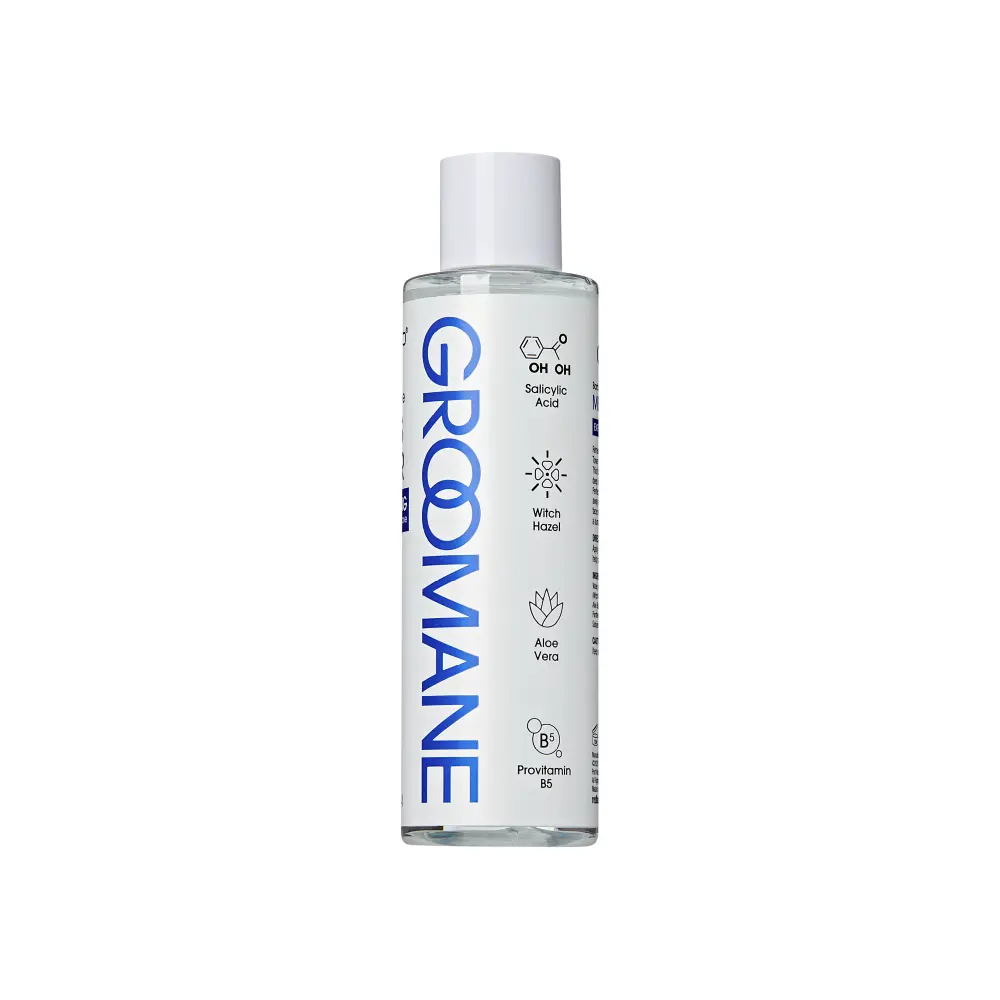 Red PRO Groomane Men’s Exfoliating Toner with Salicylic Acid - Image 7