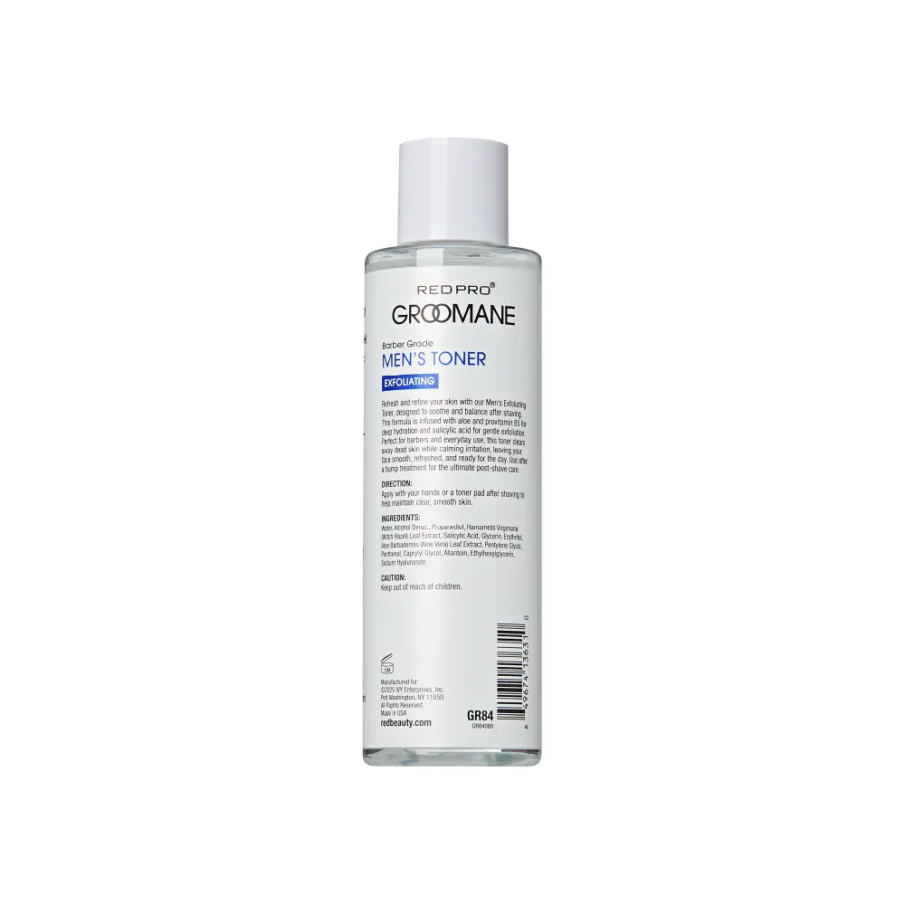 Red PRO Groomane Men’s Exfoliating Toner with Salicylic Acid - Image 8