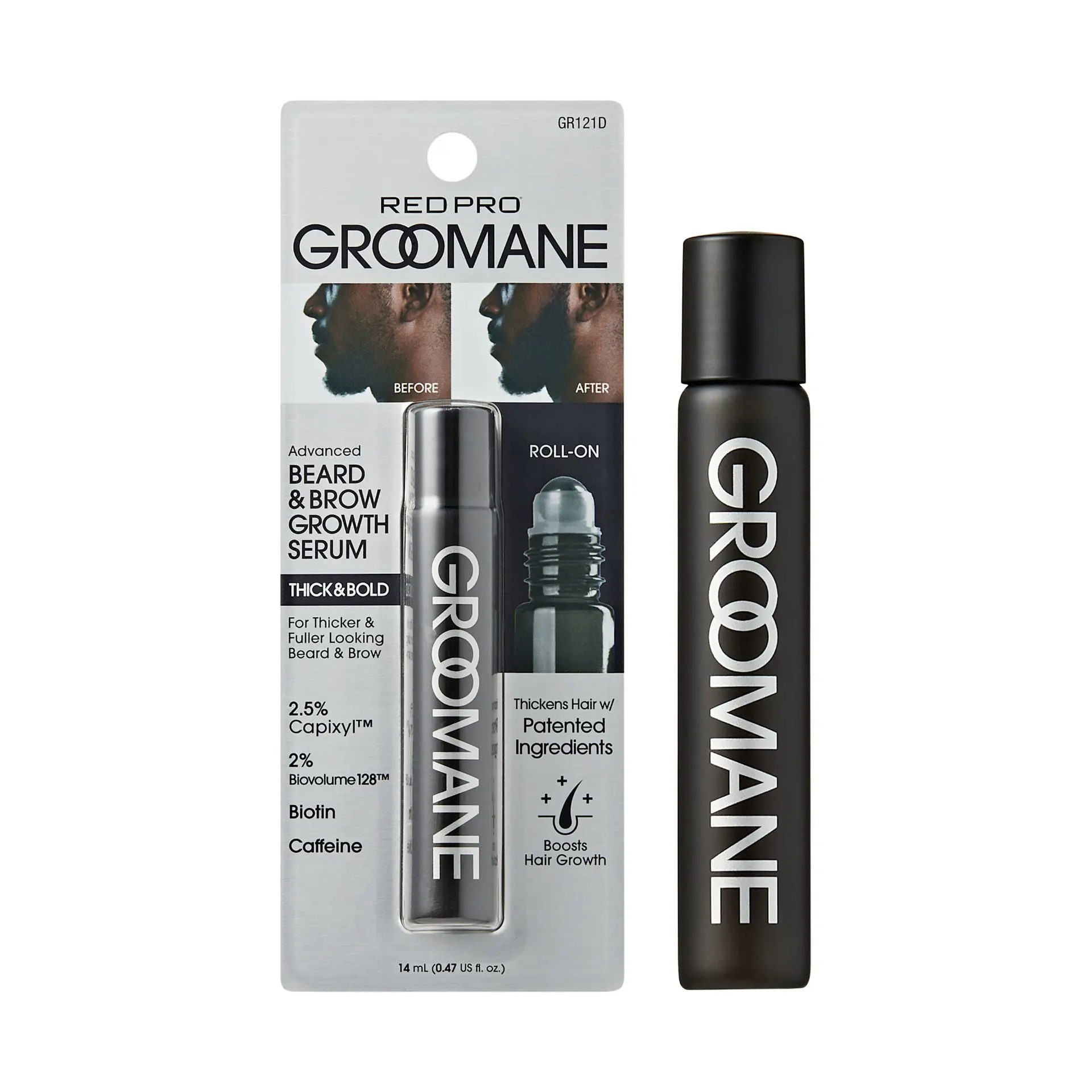 Red PRO Groomane Roll-On Beard Growth Serum for Thicker Beard & Brows - Image 4