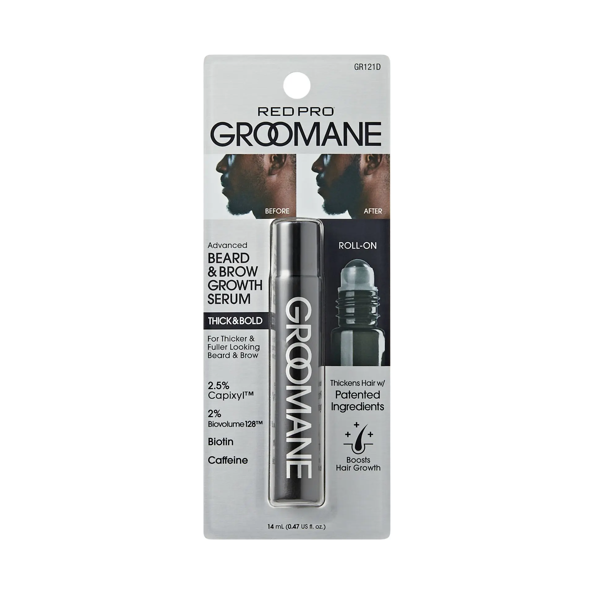 Red PRO Groomane Roll-On Beard Growth Serum for Thicker Beard & Brows - Image 5
