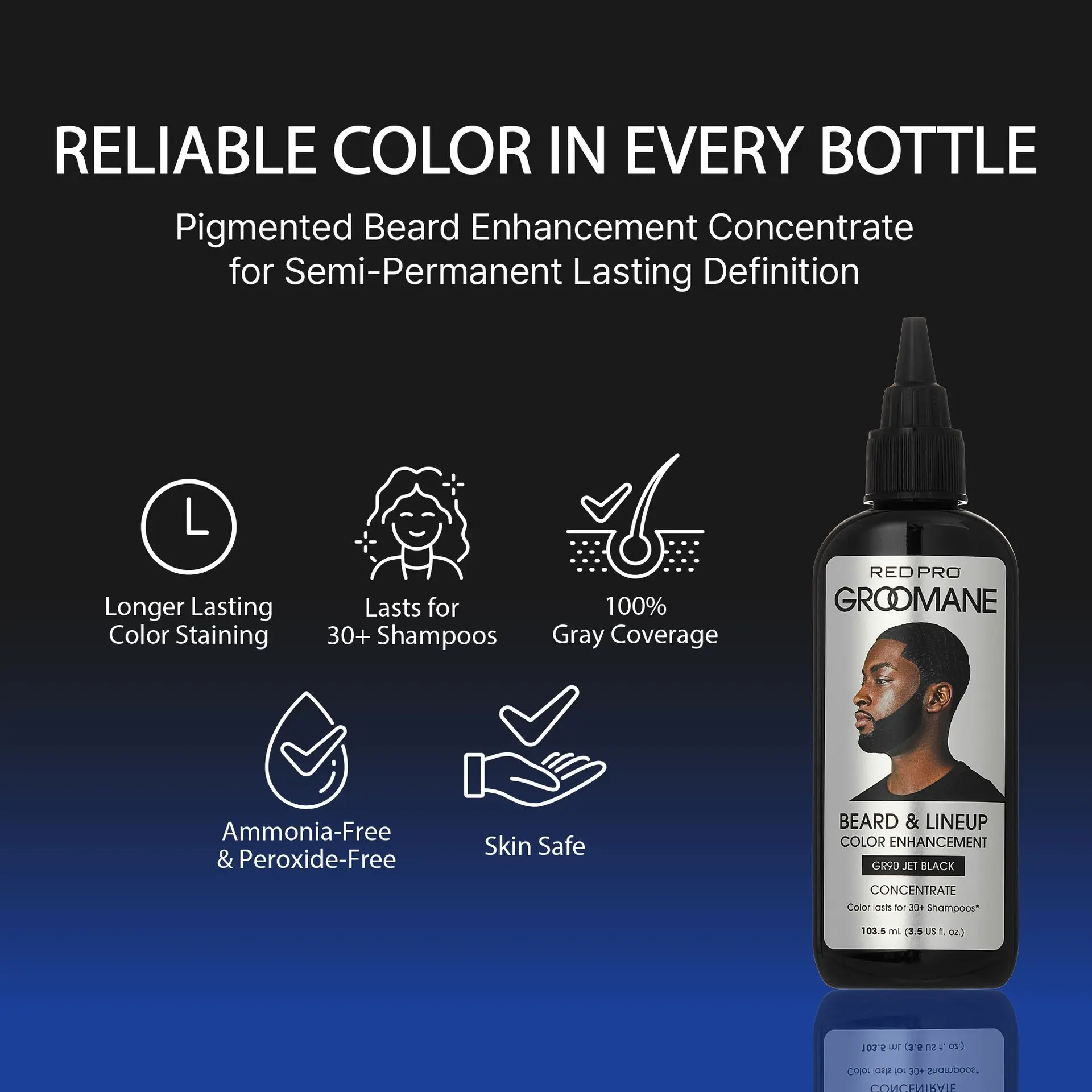Red PRO Groomane Semi-Permanent Beard Dye Color Enhancement for Men’s Beards, Hairlines & Fades - Image 21
