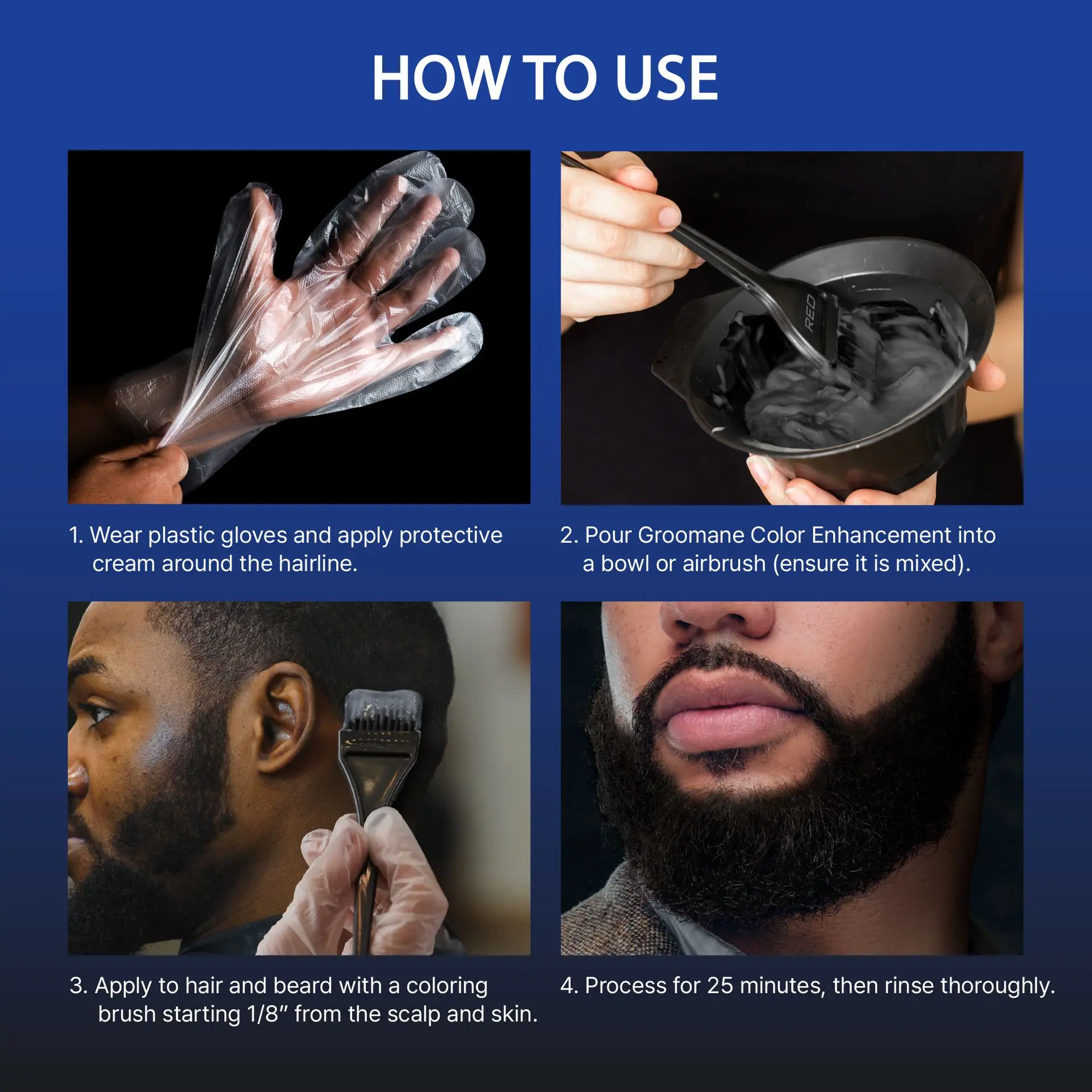Red PRO Groomane Semi-Permanent Beard Dye Color Enhancement for Men’s Beards, Hairlines & Fades - Image 23