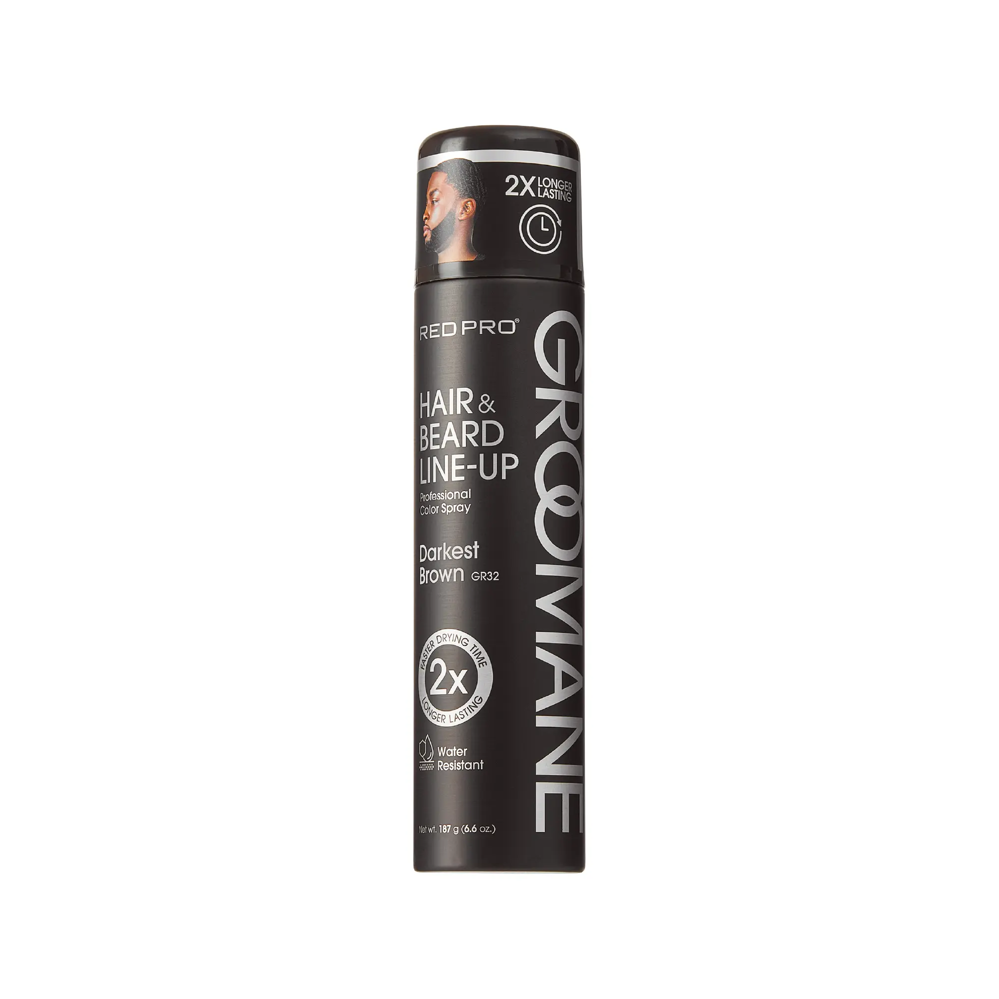 Red PRO Groomane Waterproof & Fade-Resistant Professional Temporary Color Spray For Hair, Beards & Lineup (6.6 oz.) - Image 2
