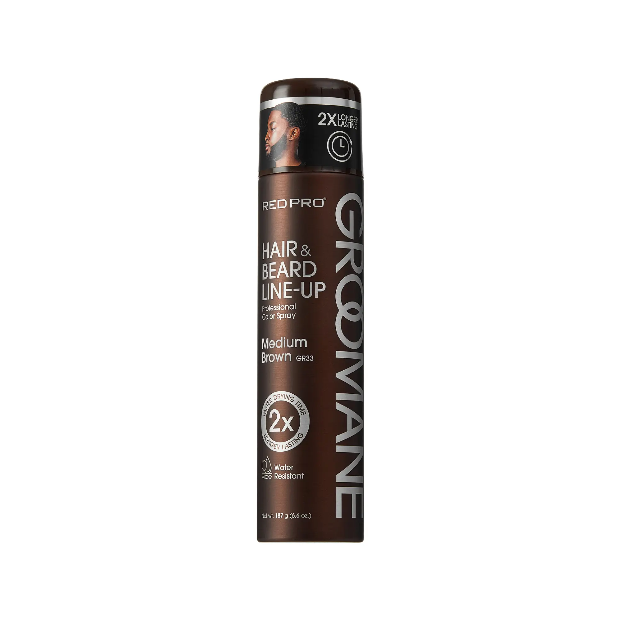 Red PRO Groomane Waterproof & Fade-Resistant Professional Temporary Color Spray For Hair, Beards & Lineup (6.6 oz.) - Image 3