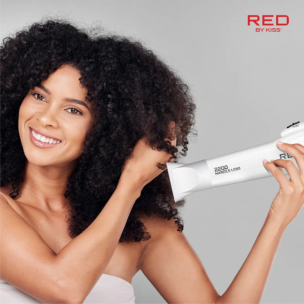 RED by KISS Handle-Less 2200W Ceramic Tourmaline Hair Dryer, Frizz-Free Shine, Pik & Diffuser Included - Image 4