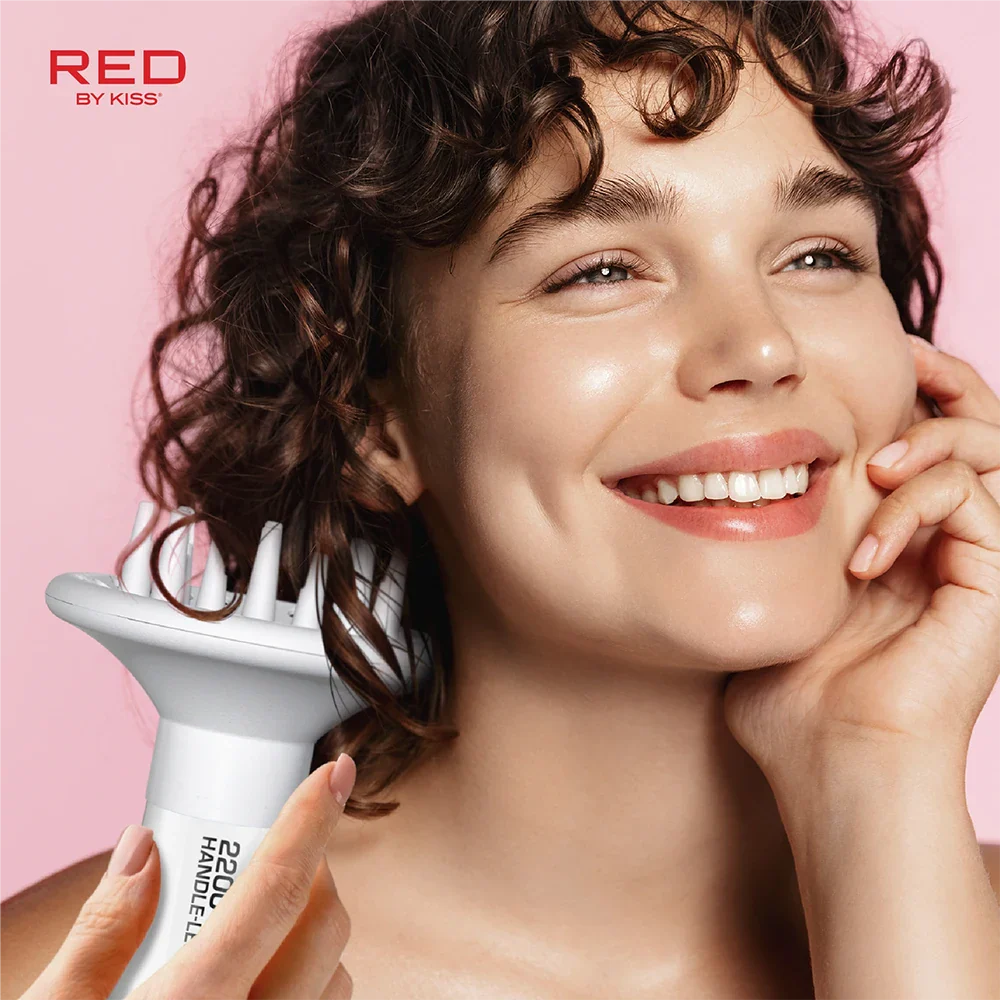 RED by KISS Handle-Less 2200W Ceramic Tourmaline Hair Dryer, Frizz-Free Shine, Pik & Diffuser Included - Image 7