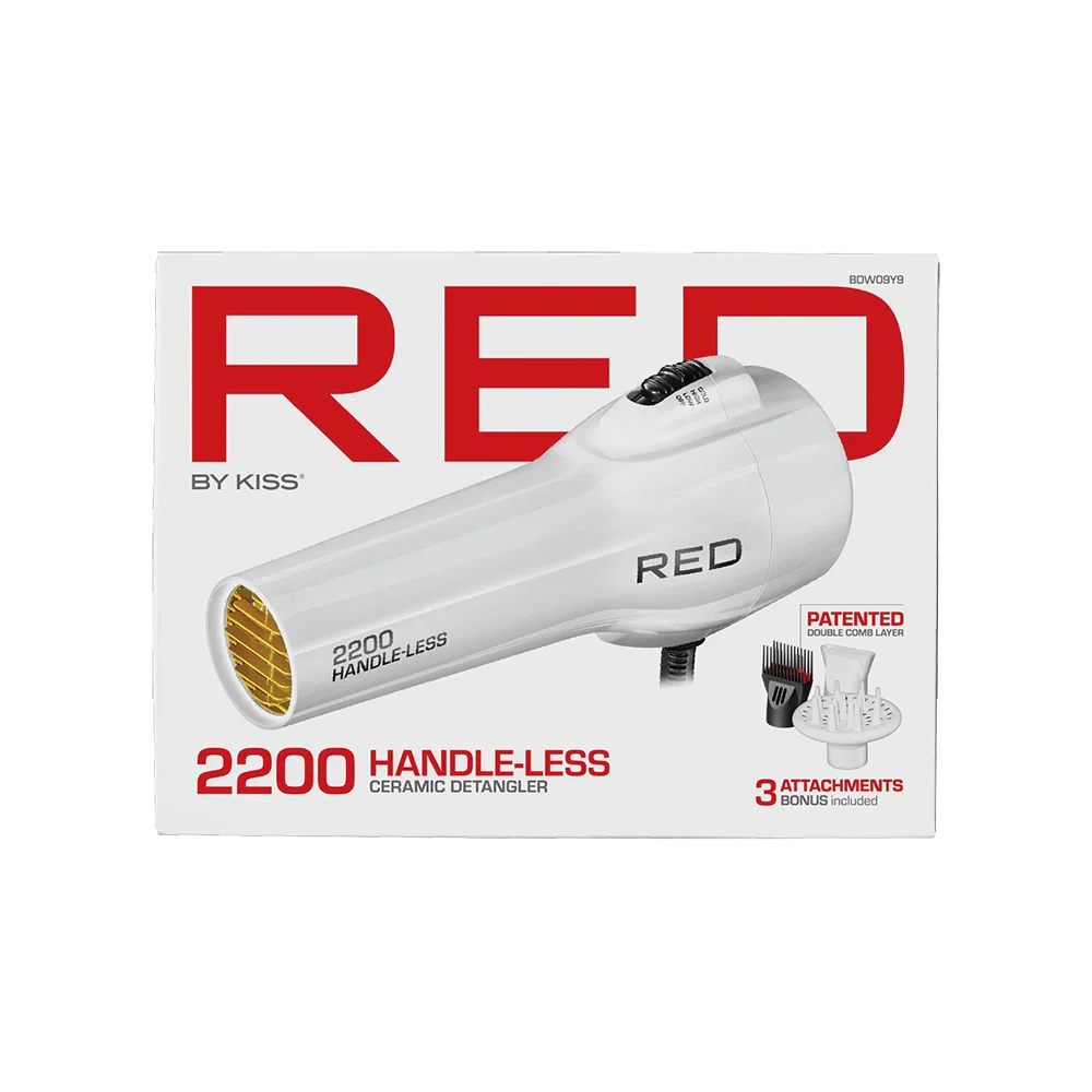 RED by KISS Handle-Less 2200W Ceramic Tourmaline Hair Dryer, Frizz-Free Shine, Pik & Diffuser Included - Image 8