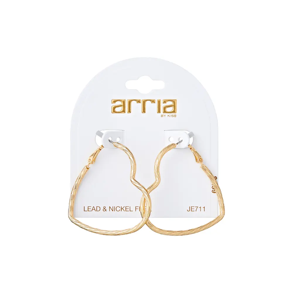 Arria Heart-Shaped Open Hoop Earrings in Gold Tone – 40mm - Image 6